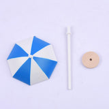 Max DIY Handcrafted Dollhouse Beach Miniature Umbrella Sunshade Models Blue+M