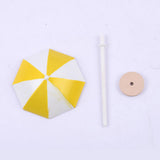 Max DIY Handcrafted Dollhouse Beach Miniature Umbrella Sunshade Models Yellow+L
