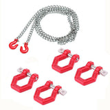 Max Metal Tow Hook & Trailer Chain Kit for 1/10 RC Rock Crawler Accessories