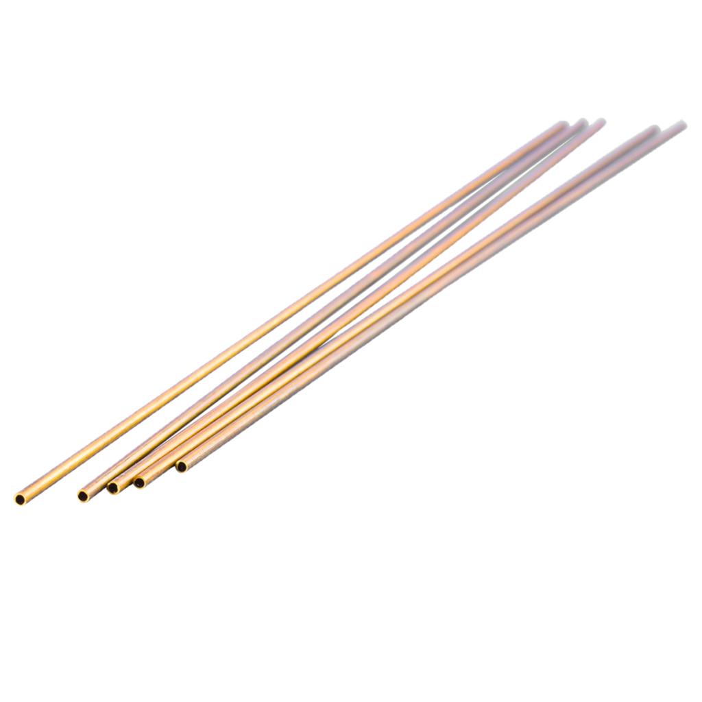 Max 5pcs Brass Tubes Brass Rods Round Copper Bar Metal Stick DIY 300mm C