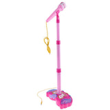 Max Kids Karaoke Machine with Microphones & Adjustable Stand Music Sing Pink