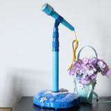 Max Kids Karaoke Machine with Microphones & Adjustable Stand Music Sing Blue