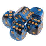 Max 5x6-sided Game Dice 16mm Dice for Board Games and Teaching Math Dark blue