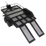 Max Heavy Duty Metal Trailer with Tow Hook for 1/10 RC Crawler Car Accessories