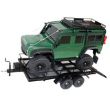 Max Heavy Duty Metal Trailer with Tow Hook for 1/10 RC Crawler Car Accessories