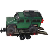 Max Heavy Duty Metal Trailer with Tow Hook for 1/10 RC Crawler Car Accessories