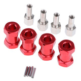 Max 12mm Hex Hub 15-25mm Extension Adapter Combiner for RC Crawler Red -20mm