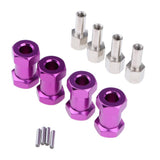 Max 12mm Hex Hub 15-25mm Extension Adapter Combiner for RC Crawler Purple -20mm