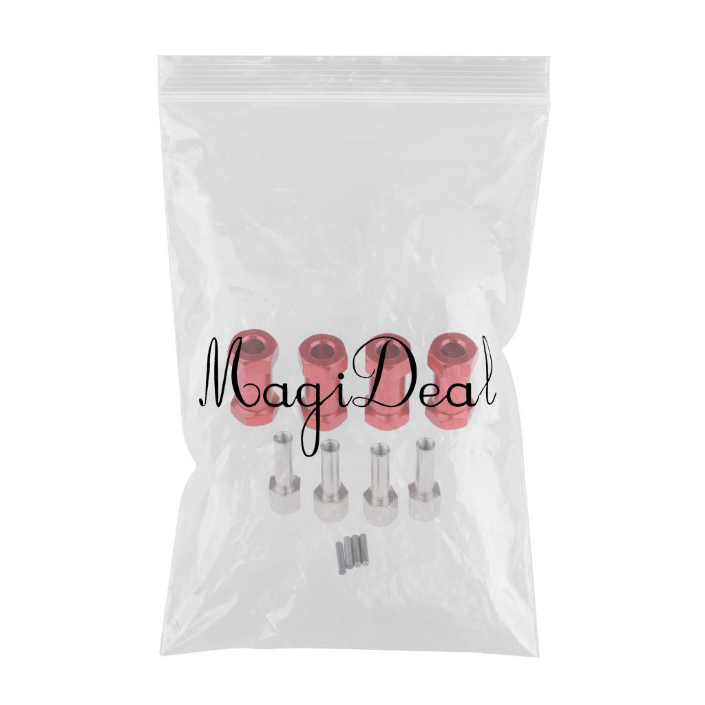Max 12mm Hex Hub 15-25mm Extension Adapter Combiner for RC Crawler Red -25mm