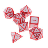 Max 7pcs Alloy Polyhedral Dices Set for Dungeons & Dragons Table Game Supplies A