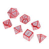 Max 7pcs Alloy Polyhedral Dices Set for Dungeons & Dragons Table Game Supplies A
