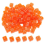 Max Maxb 100pcs 6-sided Game Dice 15mm Dice for Board Games and Teaching Math Orange