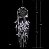 Maxbell Handmade Dreamcatcher Feather Night Light Wall Hanging Decor w/ White Flower