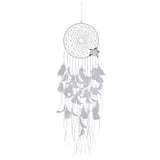 Maxbell Handmade Dreamcatcher Feather Night Light Wall Hanging Decor w/ White Flower