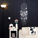 Maxbell Handmade Dreamcatcher Feather Night Light Wall Hanging Decor w/ White Flower