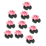 Maxbell 10pcs Lotus Model Resin Miniature Doll House Fairy Garden Home