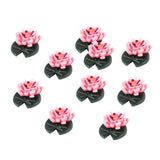 Maxbell 10pcs Lotus Model Resin Miniature Doll House Fairy Garden Home