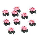 Maxbell 10pcs Lotus Model Resin Miniature Doll House Fairy Garden Home