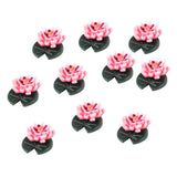 Maxbell 10pcs Lotus Model Resin Miniature Doll House Fairy Garden Home