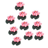 Maxbell 10pcs Lotus Model Resin Miniature Doll House Fairy Garden Home