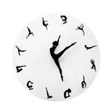 Max Yoga Dancing Wall Clocks Creative Watch Home Decor Record Time yoga