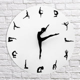 Max Yoga Dancing Wall Clocks Creative Watch Home Decor Record Time yoga
