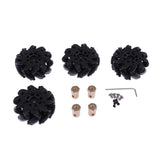 Max 4 Pieces Left/Right Omnidirectional Wheels Robots Wheels Parts 60mm Black