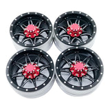 Max 4 Pieces 1/10 RC Car Wheel Rims Set for RC Rock Crawler Upgrade Parts Black