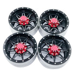 Max 4 Pieces 1/10 RC Car Wheel Rims Set for RC Rock Crawler Upgrade Parts Black