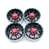 Max 4 Pieces 1/10 RC Car Wheel Rims Set for RC Rock Crawler Upgrade Parts Black