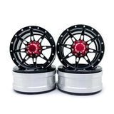 Max 4 Pieces 1/10 RC Car Wheel Rims Set for RC Rock Crawler Upgrade Parts Black