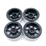 Max 4 Pieces 1/10 RC Car Wheel Rims Set for RC Rock Crawler Upgrade Parts Black