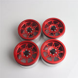 Max 4 Pack Heavy Aluminum 2.2inch Beadlock Wheel Hub for 1/10 RC Crawlers red