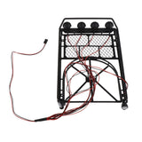 Max RC Car Roof Rack 1:10 RC Truck Body Decor 4-LED Light Luggage Tray Roof Rack