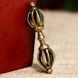 Max Tibetan Buddhism Copper Dorje Vajra Amulet Handmade Nepal Ornaments 6cm
