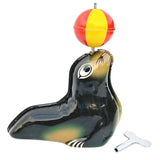 Max Sea Lion with Ball Retro Clockwork Wind Up Tin Toys for Collectibles Gifts