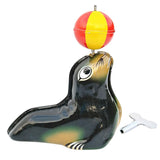 Max Sea Lion with Ball Retro Clockwork Wind Up Tin Toys for Collectibles Gifts