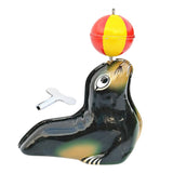 Max Sea Lion with Ball Retro Clockwork Wind Up Tin Toys for Collectibles Gifts