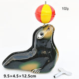 Max Sea Lion with Ball Retro Clockwork Wind Up Tin Toys for Collectibles Gifts