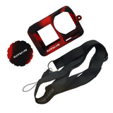 Max Maxb Protective Silicone Cover Case with Strap for OSMO ACTION Black Red
