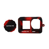 Max Maxb Protective Silicone Cover Case with Strap for OSMO ACTION Black Red