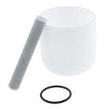 Max Tibet Crystal Singing Bowl E Note for Heart Frosted Quartz 6 Inch White