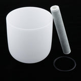 Max Tibet Crystal Singing Bowl E Note for Heart Frosted Quartz 6 Inch White