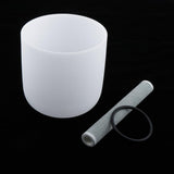 Max Tibet Crystal Singing Bowl E Note for Heart Frosted Quartz 6 Inch White