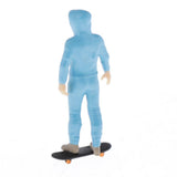 Max 1:64 Figures Diorama Skater Boy with Skateboard Miniature Model  Blue