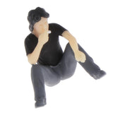 Max 1:64 Figures Diorama Repair Factory Middle-aged Uncle Sitting and smoking