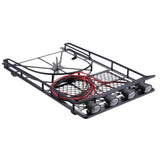 Max RC Crawler Roof Rack w/ 4 Square LED Lights for D90 RC4WD Axial SCX10 trx-4