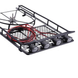 Max RC Crawler Roof Rack w/ 4 Square LED Lights for D90 RC4WD Axial SCX10 trx-4