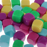 Max 50pcs Round Edge Blank Dices D6 Six Sided RPG Gaming Dice Gift Random Color
