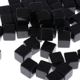 Max 50Pieces Square Edge Blank Dices D6 Six Sided RPG Gaming Dice Gift Black